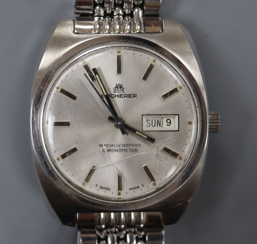 A gentlemans stainless steel Bucherer chronometer manual wind? wrist watch